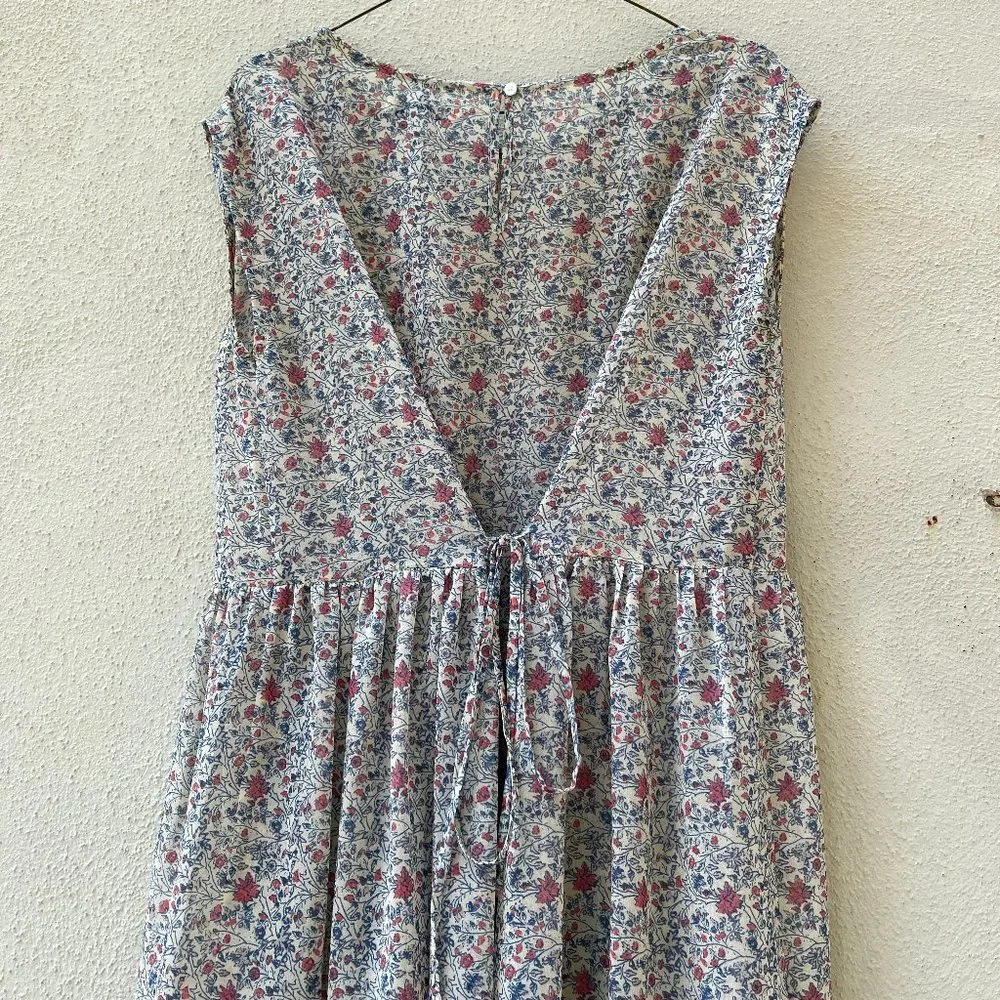 Madewell Chiffon Sharon Tie back Floral Babydoll Dress - Picture 7 of 9